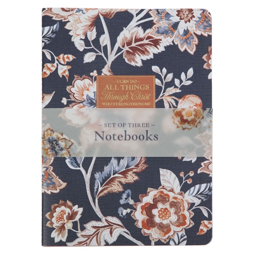 [NBS078] Notebook Set 3 Large I Can Do all Things Brown&Navy