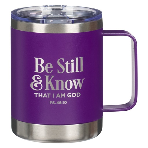 [SMUG273] Tumbler Travel Camp Be Still & Know Purple