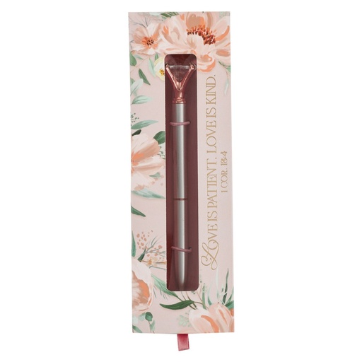 [PEN385] Gift Pen Love is Patient Peach Floral