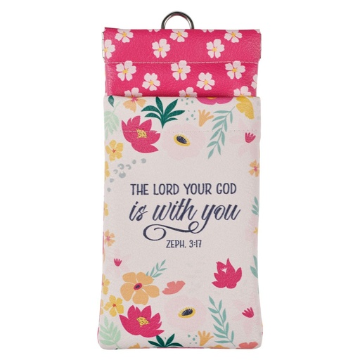 [EGC003] EyeGlass Case Lord Your God Is With You White Floral 08/24