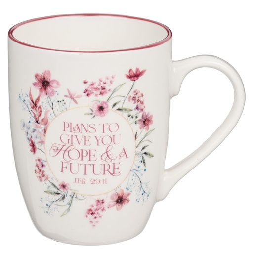 [MUG1058] Mug Plans To Give You Hope Rosewood Pink Wildflower
