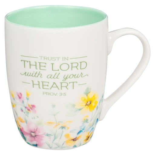 [MUG1052] Mug Trust In The Lord Green Wildflower