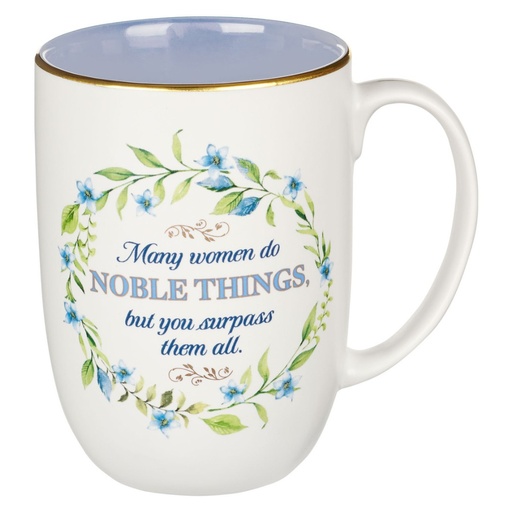 [MUG1108] Mug Noble Things White Floral Wreath