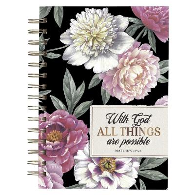 [JLW171] Journal With God All Things Are Possible Floral Large