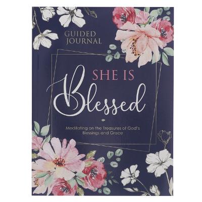 [JLP046] Journal She Is Blessed Navy Floral