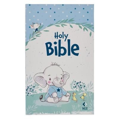 [BNLT01] NLT Baby Keepsake Bible Blue Elephant Floral