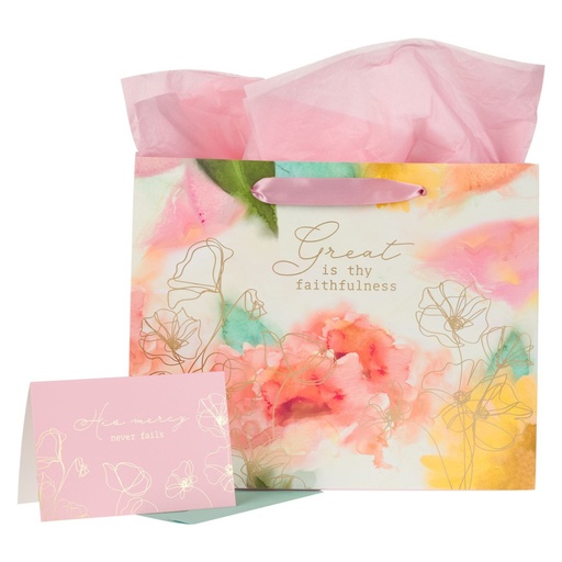 [GBA363] Gift Bag Large Landscape Great Faithfulness w/Card
