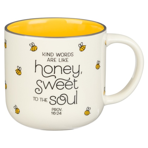 [MUG947] Mug Kind Words Are Like Honey White/Yellow