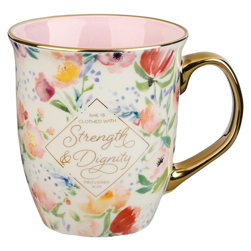 [MUG962] Mug Strength & Dignity Pastel Floral