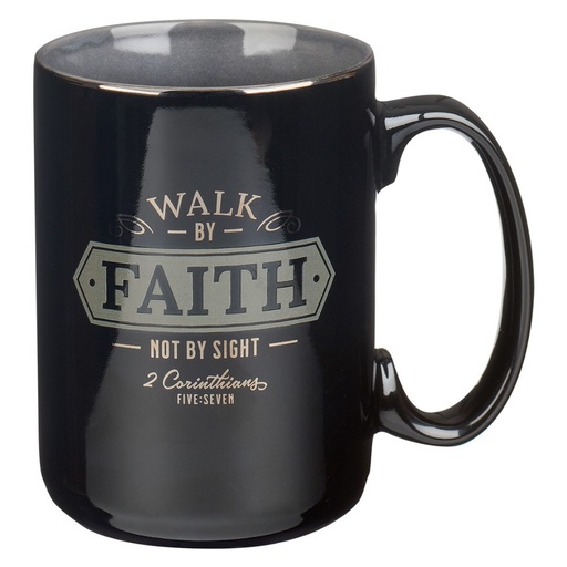 [MUG939] Mug Walk By Faith Not By Sight Black