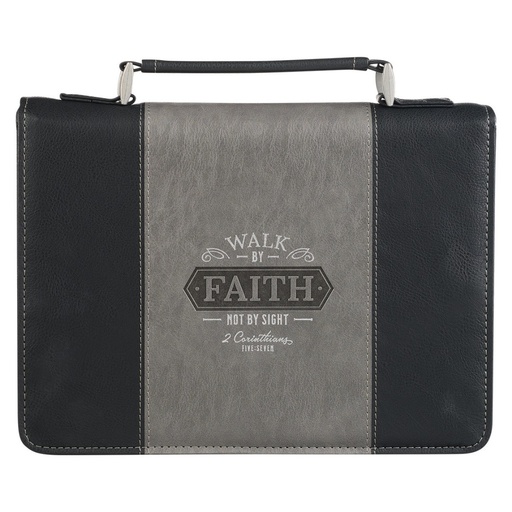 [BBL766] Bible Case Large Walk By Faith Black/Grey