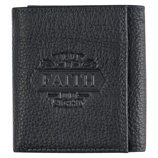 [WT136] Wallet Walk By Faith Black Genuine Leather