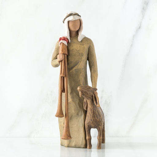 [27183] Nativity Shepherd with Bagpipe (Zampognaro) Willow Tree