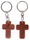 [GK04-184] Keyring Mahogany Cross Serenity Prayer