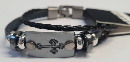 [1114] Cross Silver Bracelet