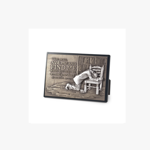 [20752L] Moments of Faith Plaque Praying Man Resin