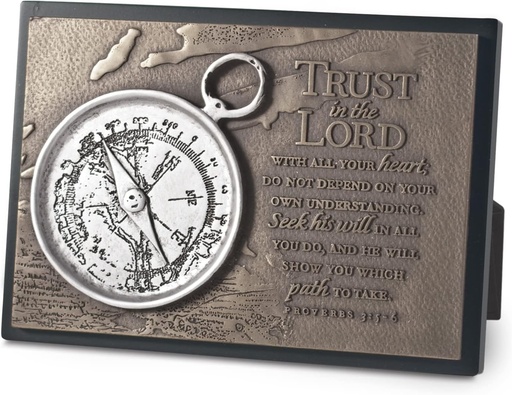 [20753L] Moments of Faith Plaque Compass Resin