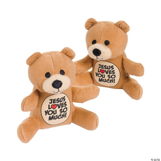 [13613120] Plush Bear Jesus Loves You So Much Single