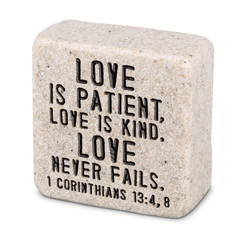 [40714L] Scripture Stone Love Is Patient
