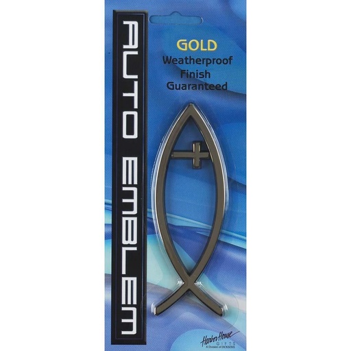 [AE-105-G] Auto Emblem Fish Cross Large Gold