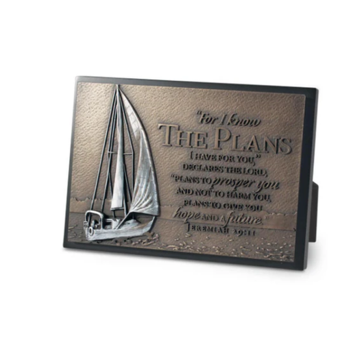 [20761L] Moments of Faith Plaque Sailboat Resin