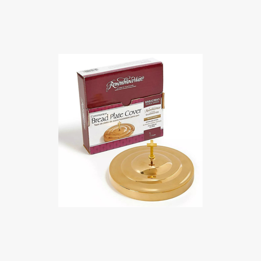 [081407011158] Communion Bread Plate Cover Brasstone