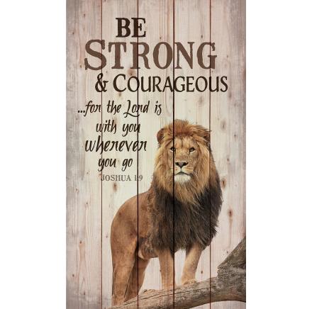 [PNL0079] Plaque Pallet Be Strong & Courageous