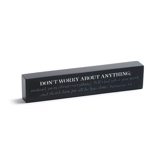 [11698L] Plaque Cast Stone Bar Don't Worry