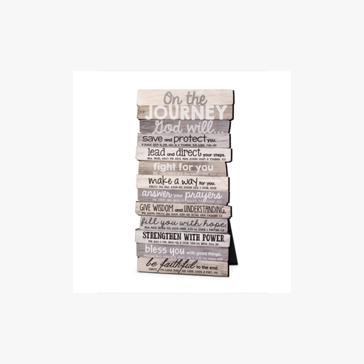 [45024L] Plaque Journey Stacked Wood Desktop