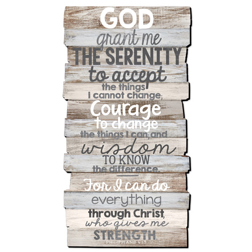 [45027L] Plaque Serenity Medium Stacked Wood Wall