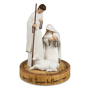 [77421L] Christmas Sculpture Resin A Saviour Is Born