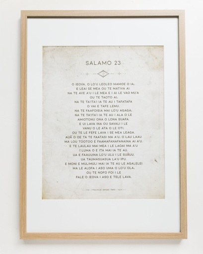 [FS22CL21] Plaque A2 Samoan Psalm 23 Natural Frame
