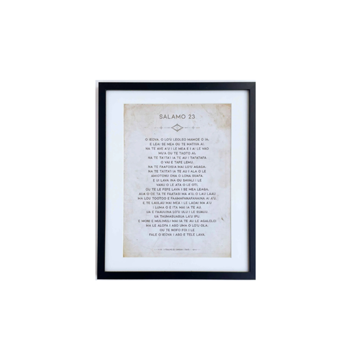 [FS33CL11] Plaque A3 Samoan Lord's Prayer Black Frame