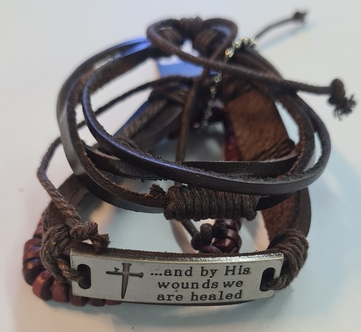 [1127] Bracelet Multi Layer By His Wounds We Are Healed