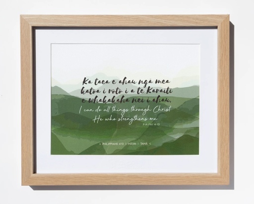 [FM52LK54] Plaque Tabletop Maori/Eng All Things Mountains Natural