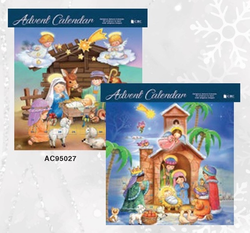 [AC95027] Advent Calendar Manger Scene Children Green Tag
