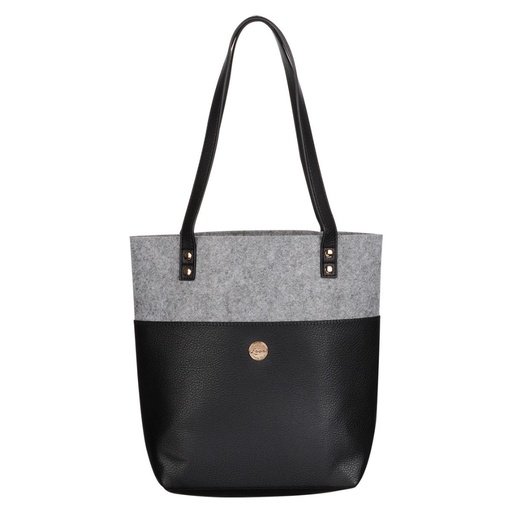 [TOT136] Tote Bag Black & Gray TwoTone