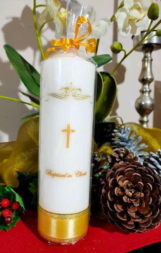 [BAP20AU001] Baptism/Christening Candle Assorted