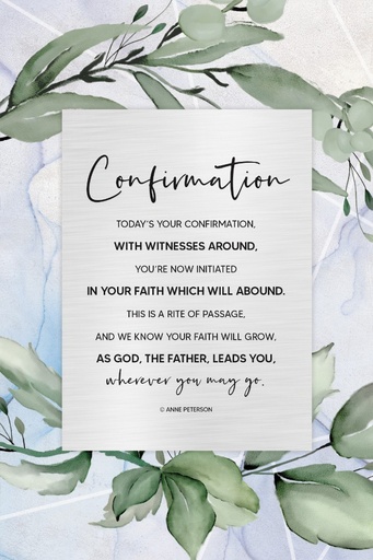 [8035] Plaque Confirmation Floral