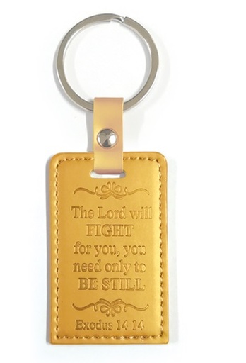 [SELKC5934-KM] Keyring The Lord Will Fight For You Brown