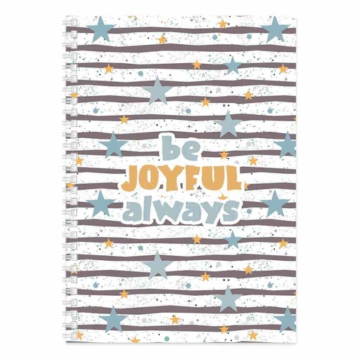 [SENB56214-FM] Journal Be Joyful Always Stars Wirebound