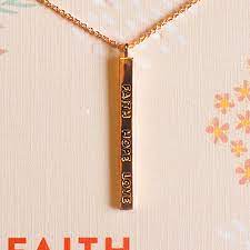 [GTNJ112] Necklace Faith Hope Love Rose Gold Plated Brass