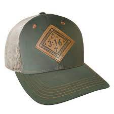[SWC3739] Cap John 3:16 Leather Green/Tan