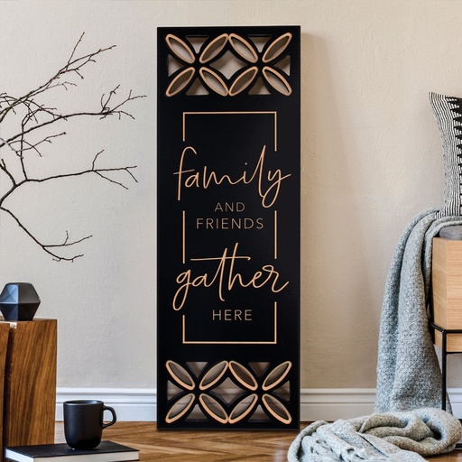 [SGS0057] Ornate Décor Family and Friends Gather Here Black