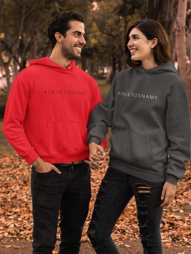 [HOOD2RLBI] Hoodie #In Jesus Name Red Large Black Ink