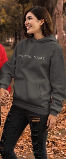 [HOOD2KXLBI] Hoodie #In Jesus Name Khaki XL Black Ink