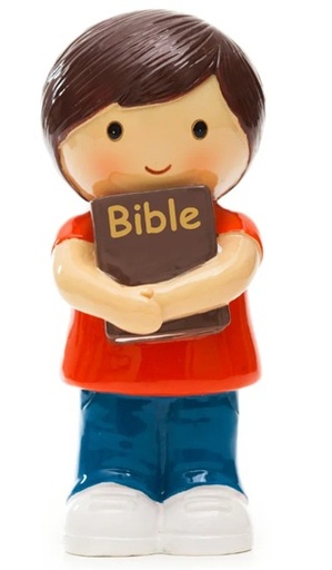 [LDW702] Figurine Boy Holding Bible Orange