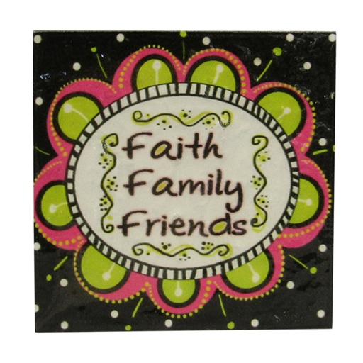 [E7557FF] Message Tile Faith Family Friends