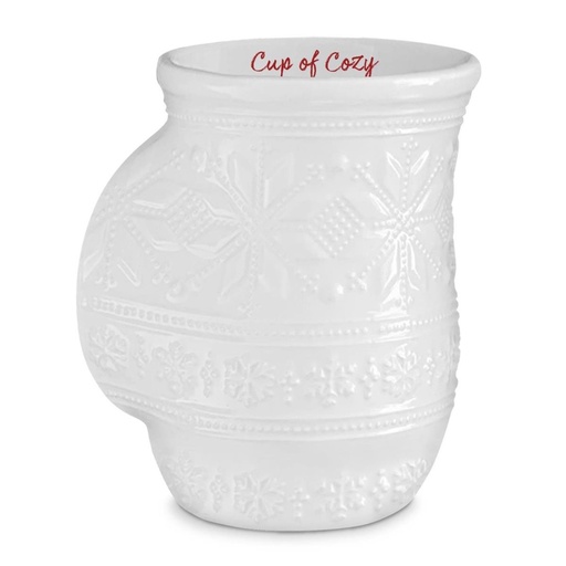 [83219L] Christmas Handwarmer Mug Cup of Cozy White