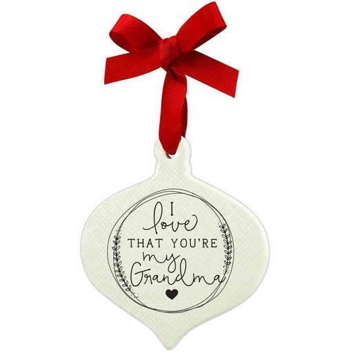 [12671L] Ornament Doodle Grandma w/Red Ribbon